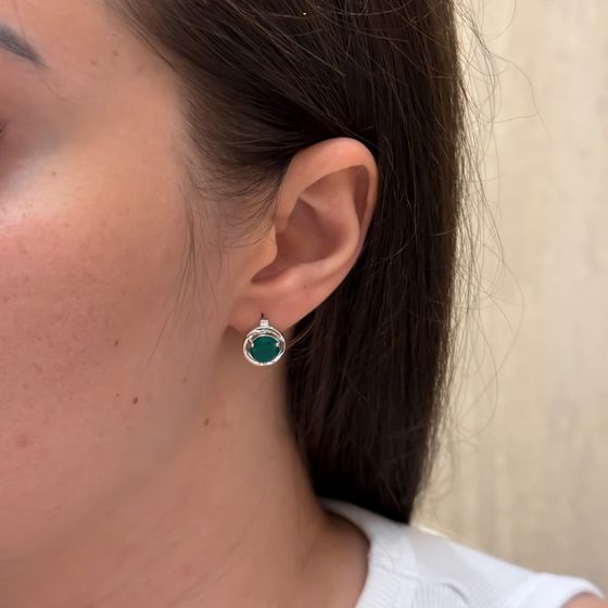 Серебряные серьги с агатом 3.575ct