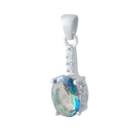 Silver pendant with a mystic topaz