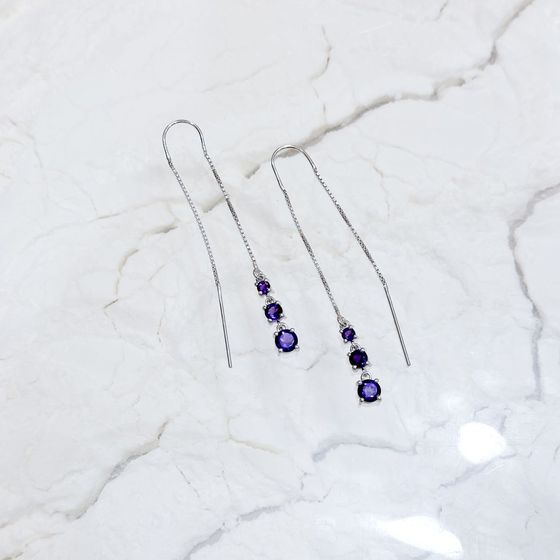 Silver earrings with amethyst 1.783ct