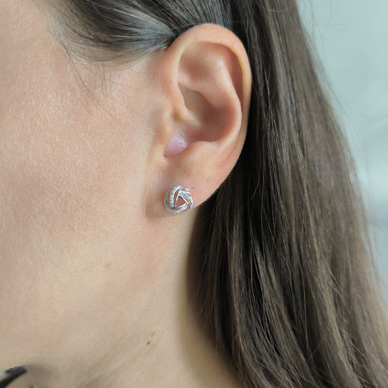 Silver Earrings with Cubic Zirconia