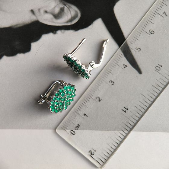 Срібні сережки з агатом 1.86ct