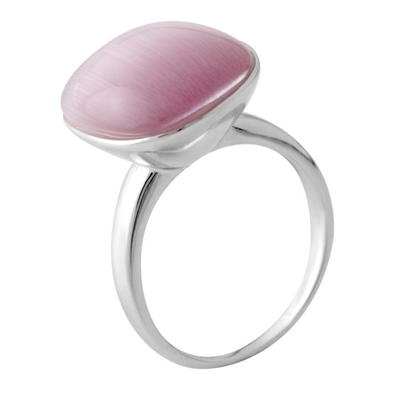 Silver cat's eye ring