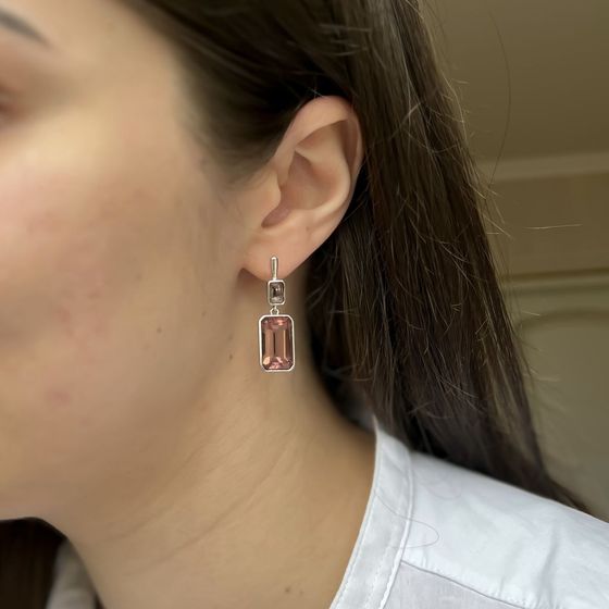 Серебряные серьги с султанитом 13.108ct