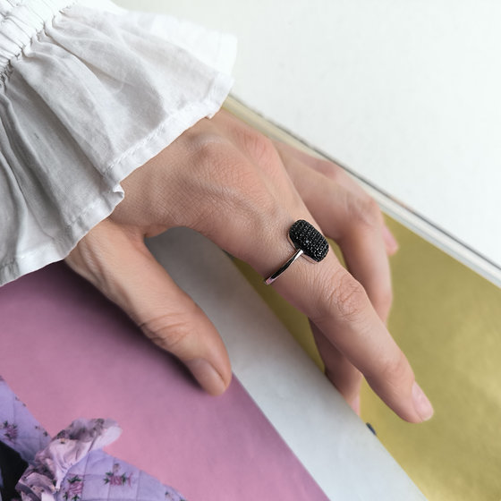 Silver ring with cubic zirconia