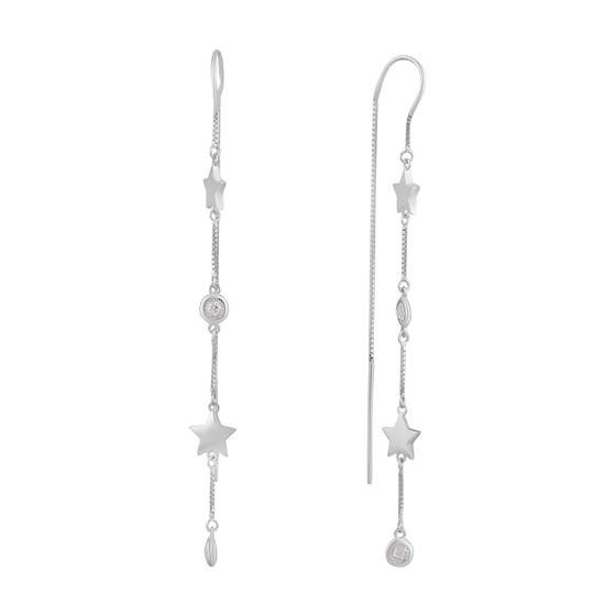 Silver Earrings with Fianites