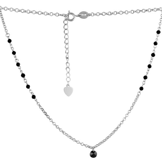 Silver necklace with spinel
