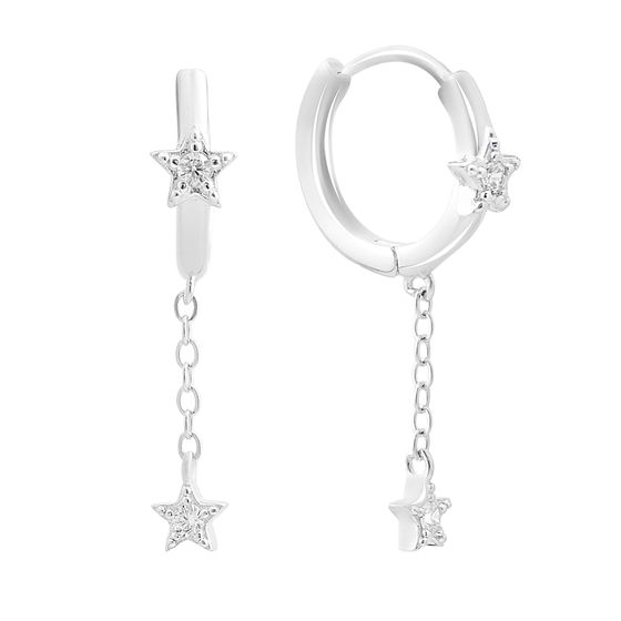 Silver earrings with cubic zirconia
