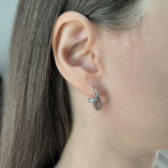 Серебряные серьги с фианитами