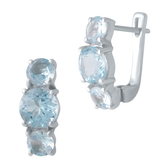 Silver earrings with a 5.778-carat topaz