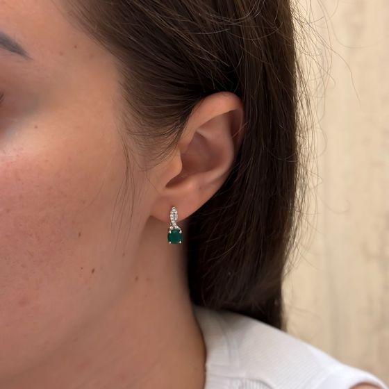 Серебряные серьги с агатом 1.709ct
