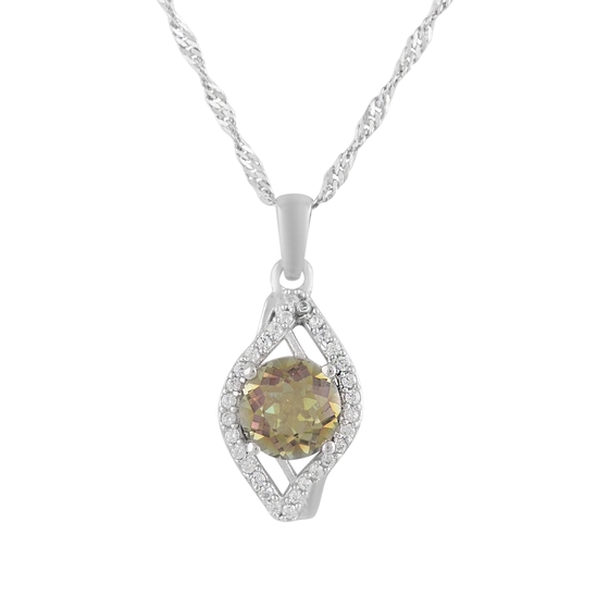 Серебряное колье с мистик топазом 2.05ct