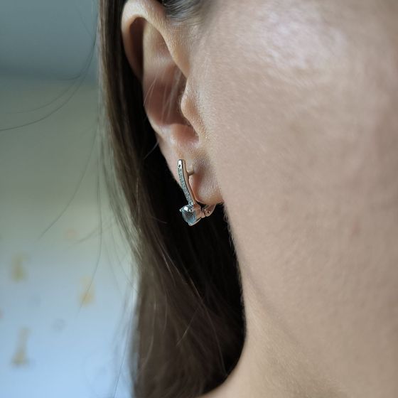Серебряные серьги с топазом 1.211ct