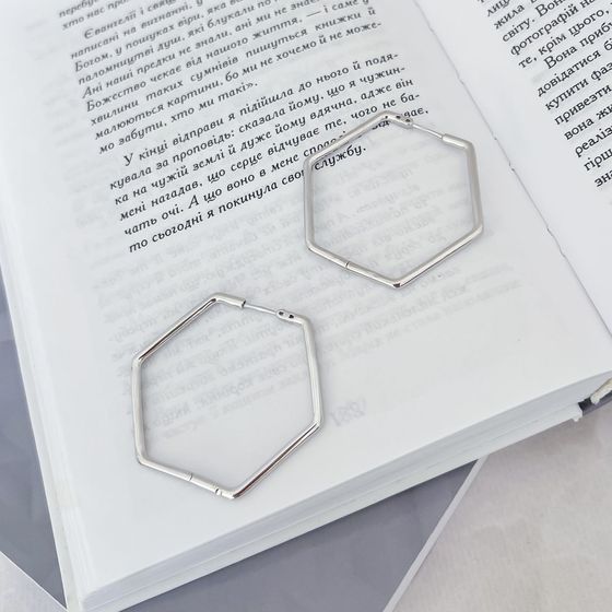 Silver earrings without stones