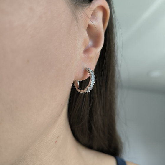Silver earrings with cubic zirconia