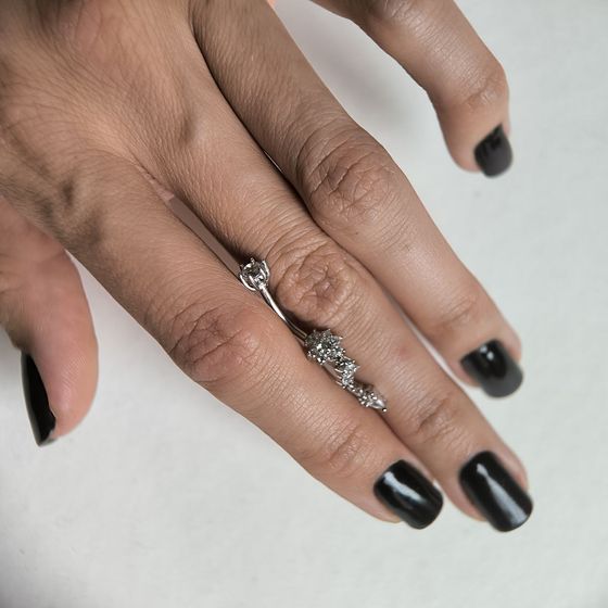 Silver piercing with phianites