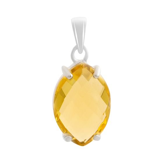 Silver pendant with a 5.25 ct nano citrine