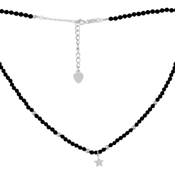 Silver necklace with spinel