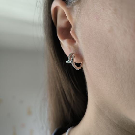 Серебряные серьги с фианитами