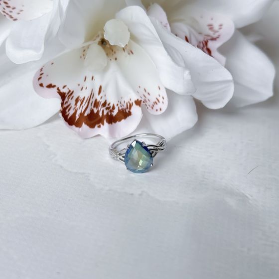 Серебряное кольцо с мистик топазом 2.9ct