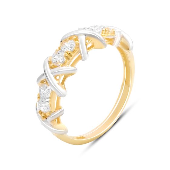 Срібна каблучка з фіанітами 0.24ct