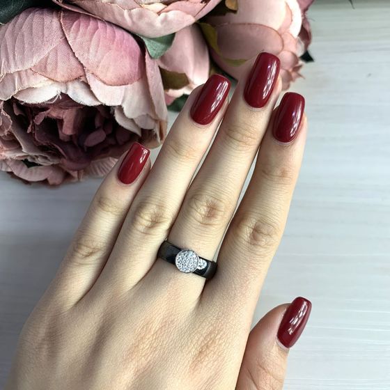Silver ring with ceramics