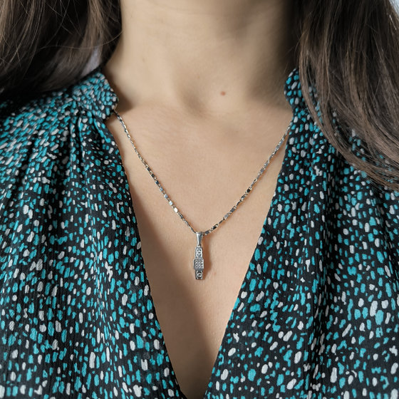 Серебряная подвеска с фианитами 0.09ct