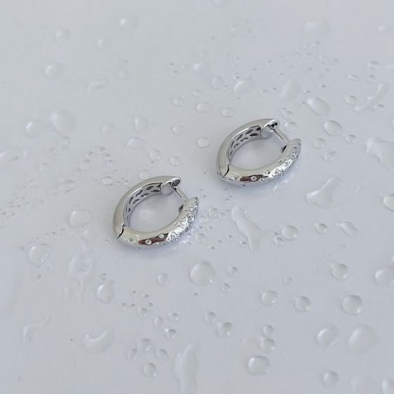 Silver Earrings with Fianites