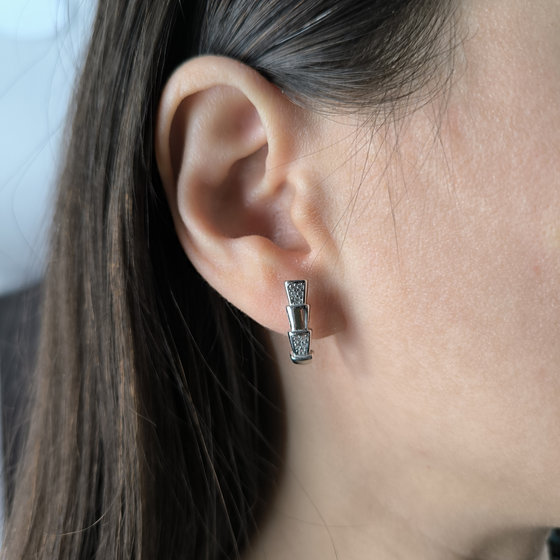 Серебряные серьги с фианитами 0.2ct