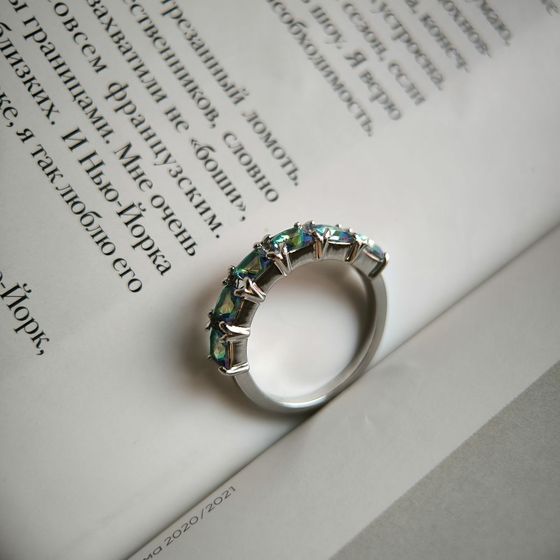 Silver ring with mystic topaz 1.517ct