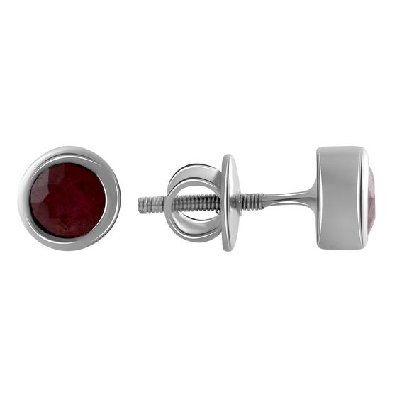 Silver Earrings with a 1.51-carat Ruby
