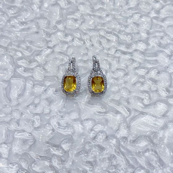 Silver earrings with citrine nano 6.362ct