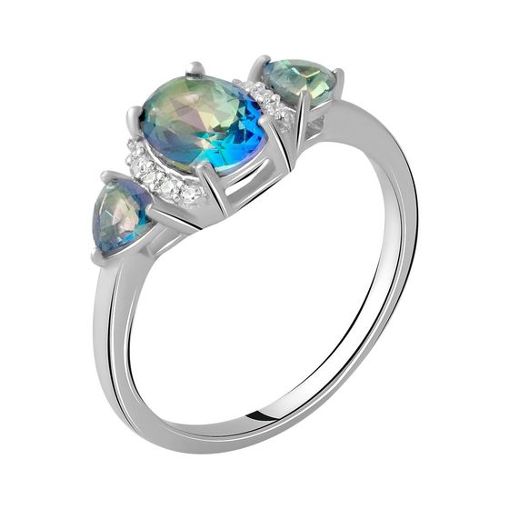 Silver ring with a 1.562-carat mystic topaz