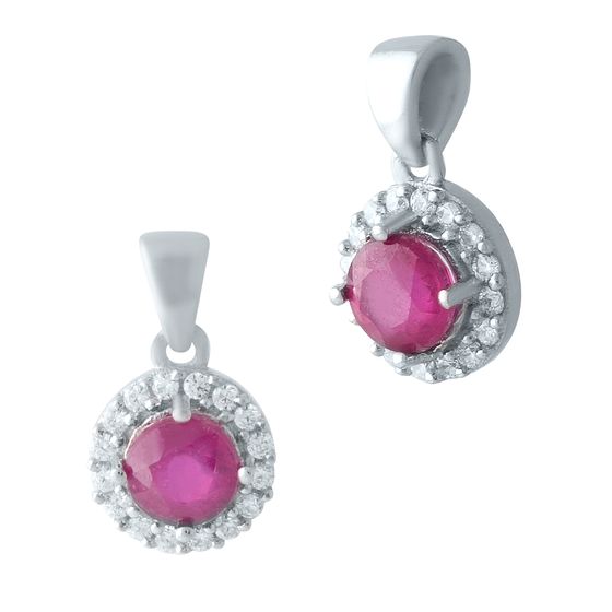 Silver pendant with a 0.948-carat ruby