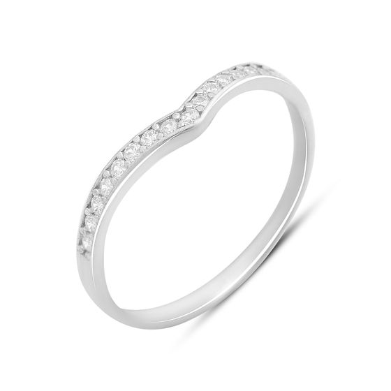 Silver ring with cubic zirconia