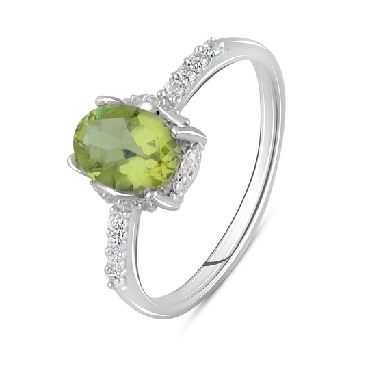 Silver ring with a 2.11-carat sultana and cubic zirconia