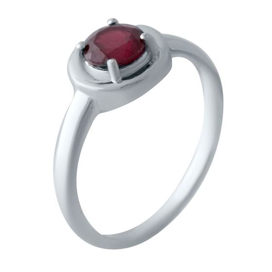 Silver ring with ruby 1.2ct
