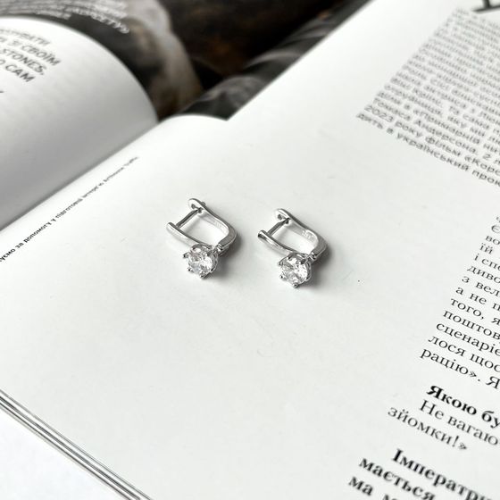 Silver Earrings with Fianites