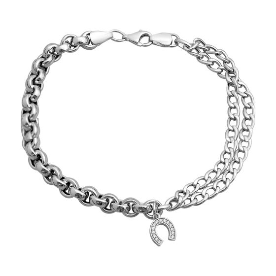 Gold bracelet with 0.14ct fianites