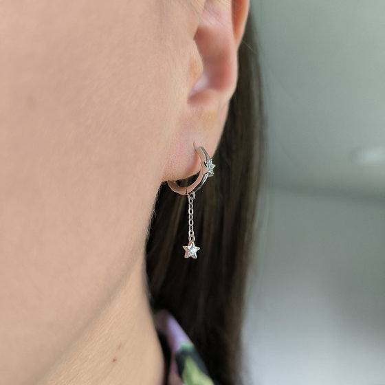 Silver earrings with cubic zirconia