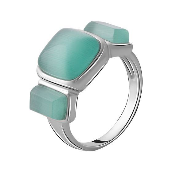 Silver cat's eye ring