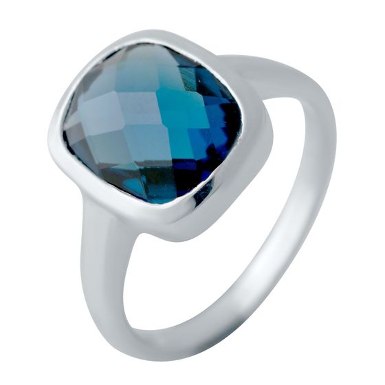 Silver ring with topaz London Blue 4.119ct