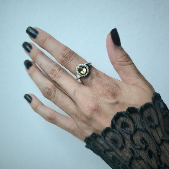 Sterling silver ring with citrine nano 1.538ct