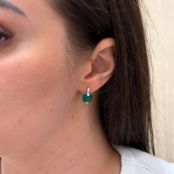 Серебряные серьги с агатом 5.735ct