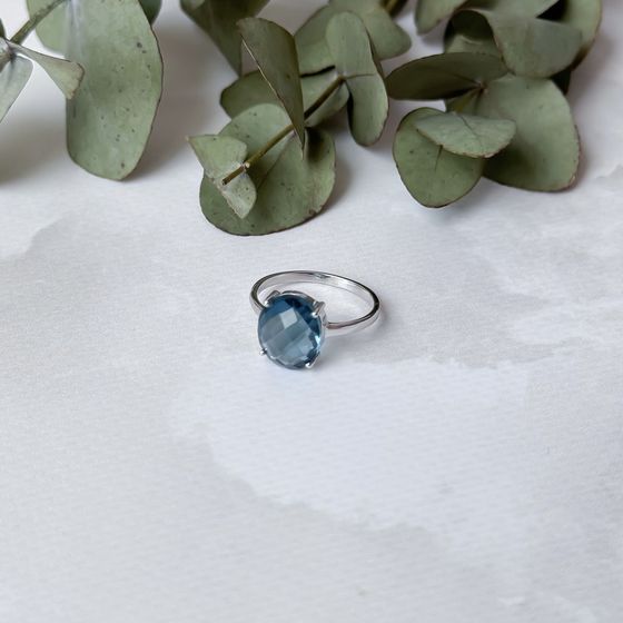 Silver Ring with London Blue Topaz