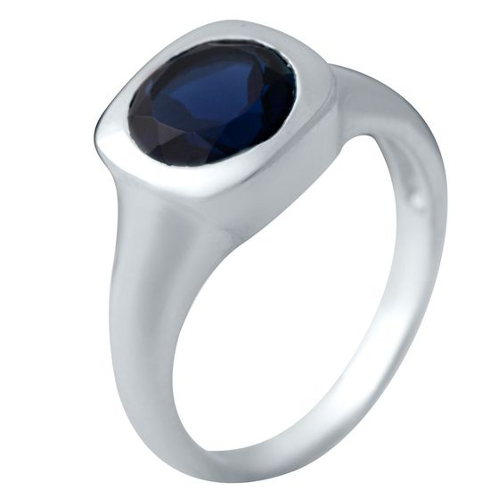 Silver ring with sapphire nano 1.577ct