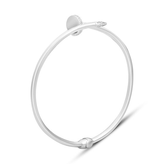 Silver bracelet with cubic zirconia