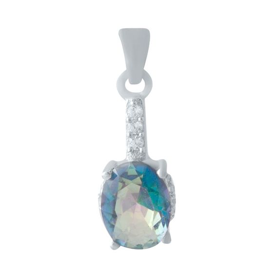 Silver pendant with a mystic topaz