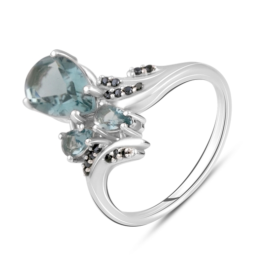 Silver ring with topaz London Blue 1.837ct