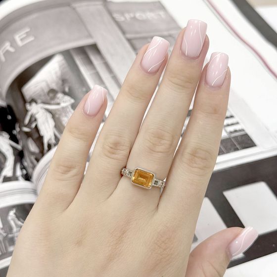 Срібна каблучка із золотим кварцом 1.725ct