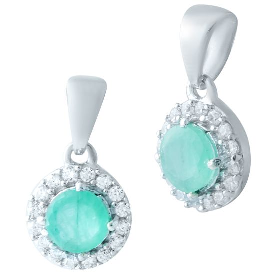 Silver pendant with a 0.733-carat emerald